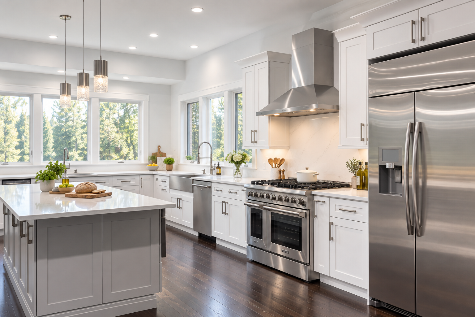 Bright modern farmhouse kitchen